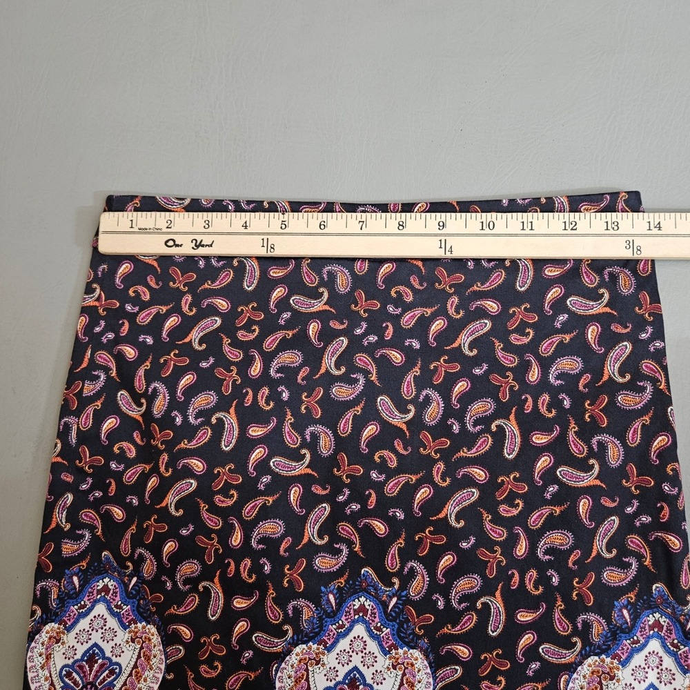 J.Crew The Pencil Skirt Paisley Medallion Border Print Cotton Size 00 - Picture 7 of 7